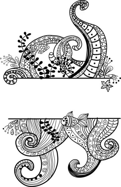 Стильный морской орнамент — стоковый вектор