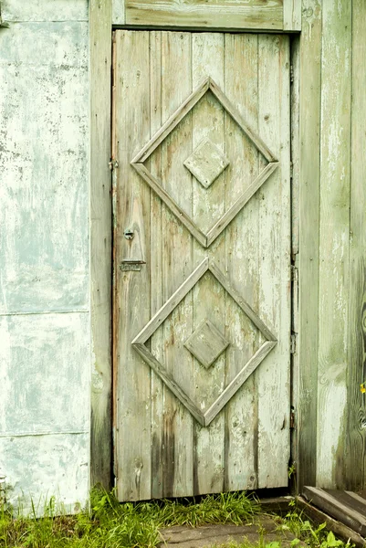 Old wood background with door — Stock Photo, Image