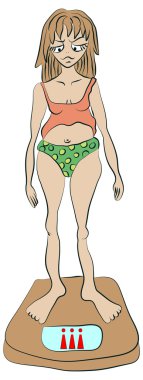 Large girl with scale clipart