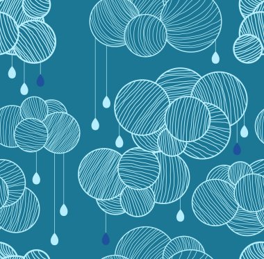 Seamless background with clouds in sky, pattern clipart