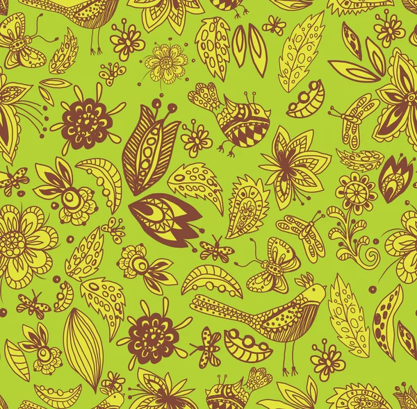 Vert fond naturel sans couture — Image vectorielle