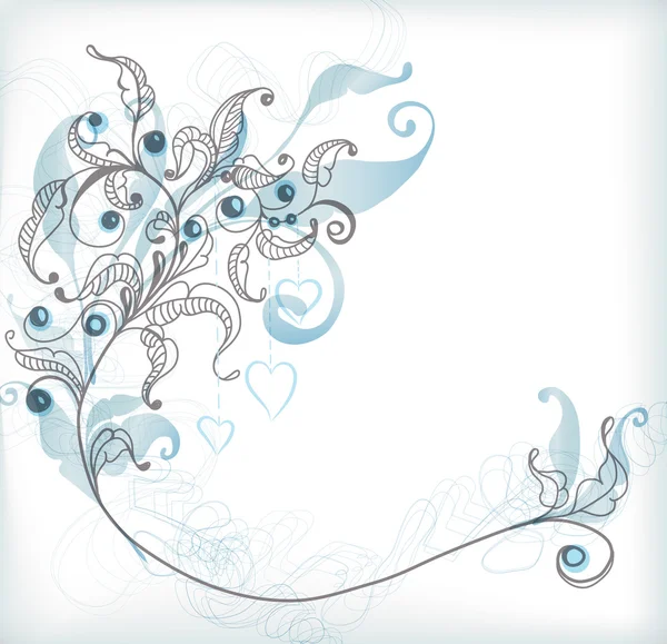 Abstrakt blå floral bakgrund för design — Stock vektor