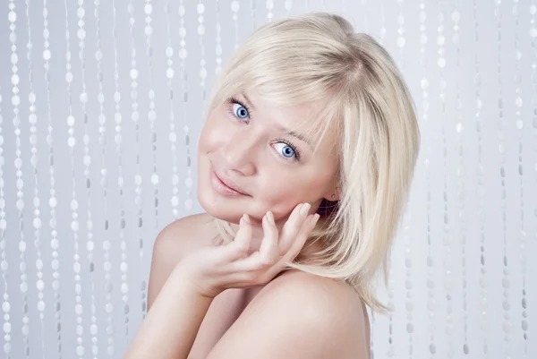 Beautiful young lady with blond hair — Stock Photo, Image