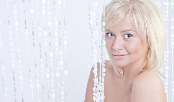 Beautiful young lady with blond hair portrait — Stock Photo, Image