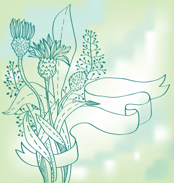 Стильный винтажный цветочный фон, ручной рисунок цветка — стоковый вектор