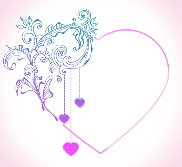Kalp ile çiçek Sevgiliye arka plan — Stok Vektör