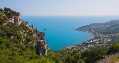 Panoramic image of Black Sea clipart