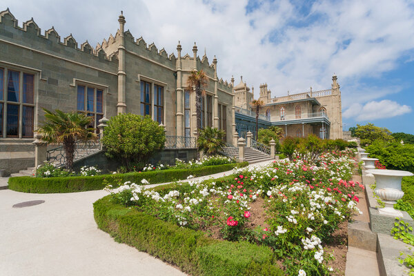 Vorontsov Palace, bushes and mountains, Crimea, Ukraine