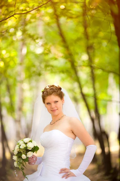 stock image Beautiful bride on the nature