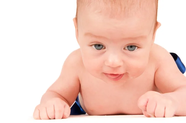 Söt baby porträtt isolerad på vit bakgrund — Stockfoto