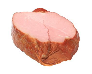 Piece of boiled and smoked meat isolated clipart