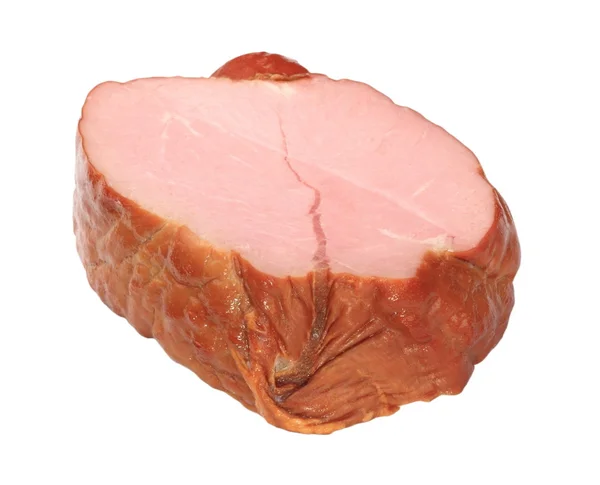 Trozo de carne hervida y ahumada aislada — Foto de Stock