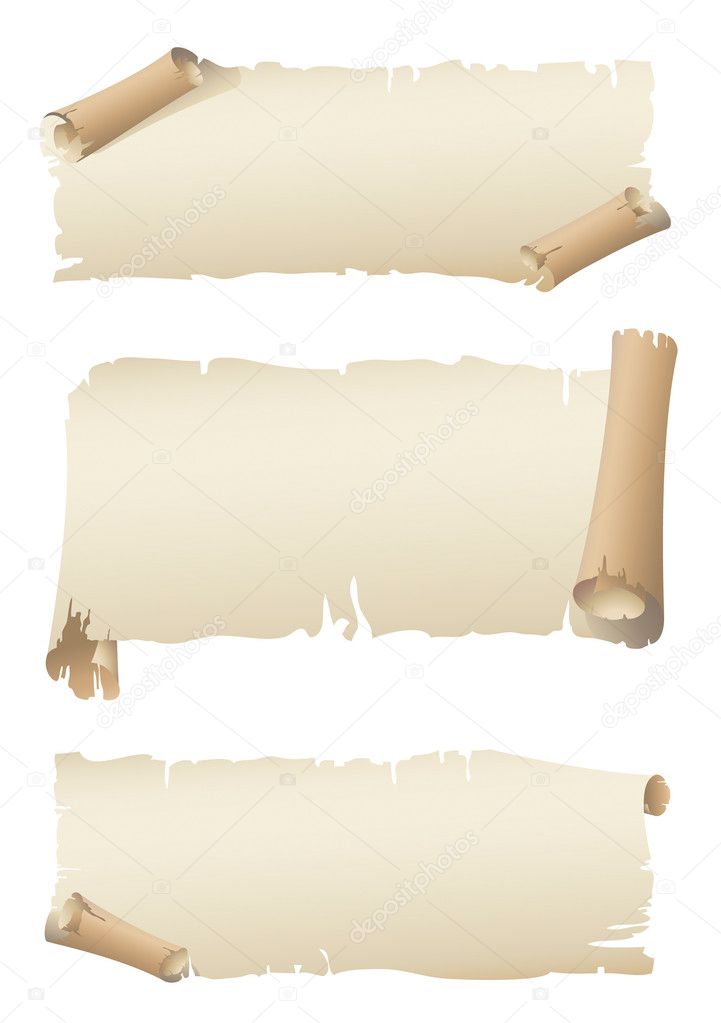 Old Paper Scroll Banner Vector Drawing Stock Vector (Royalty Free