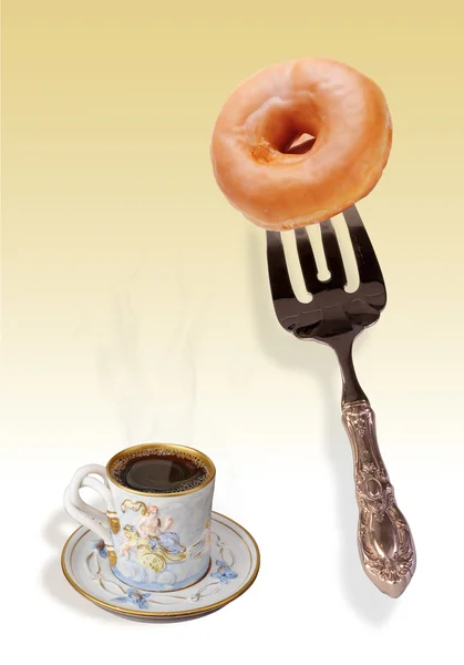 Donuts and Coffee. — Stock Photo, Image