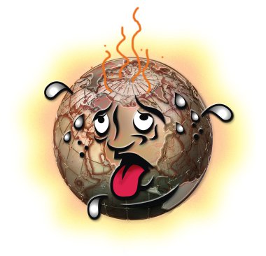 Hot Earth Head. clipart