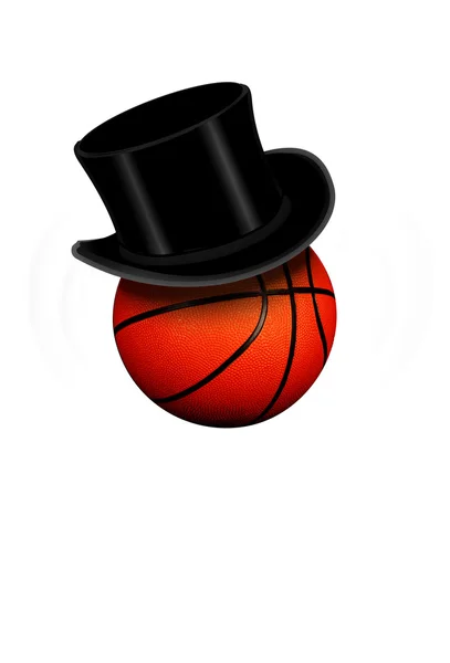 Koszykówki i top hat. — Zdjęcie stockowe