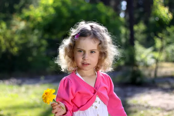 Chica encantadora con una flor —  Fotos de Stock