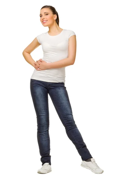 Smiling young woman isolated — Stock Photo, Image