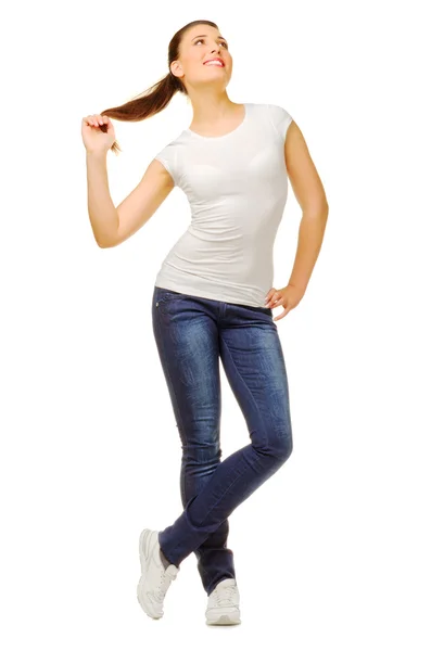 Smiling young woman isolated — Stock Photo, Image