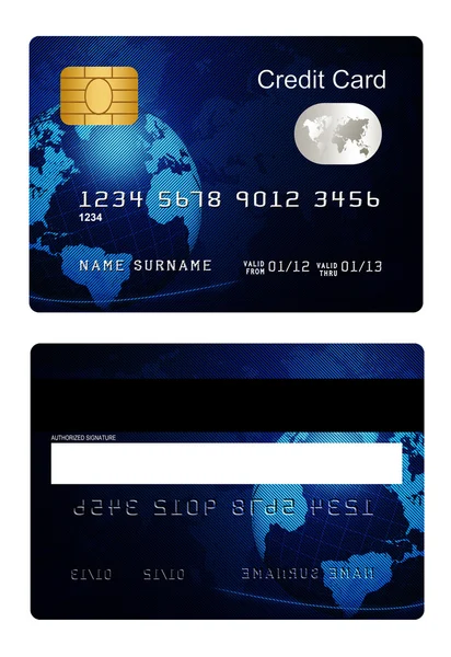 Tarjeta de crédito aislada sobre fondo blanco — Foto de Stock