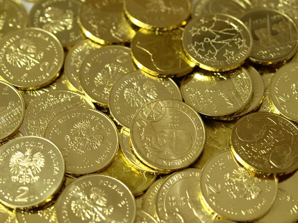 Hintergrund mit Gold von Münzen — Stockfoto
