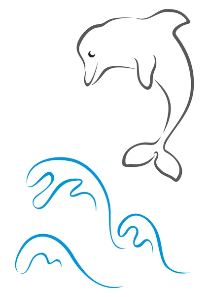 Ilustración de delfines — Archivo Imágenes Vectoriales