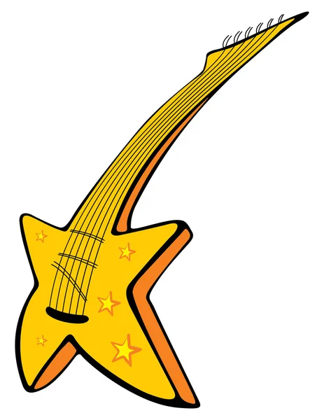 Gitarre mit Sternen — Stockvektor