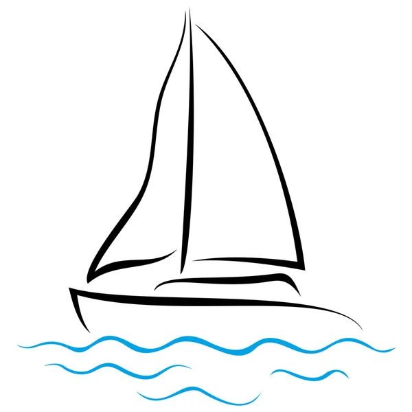 Эмблема яхты — стоковый вектор