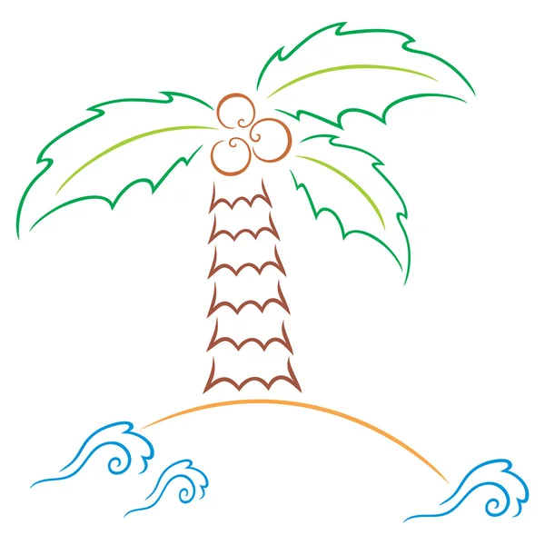 Palm på island — Stock vektor