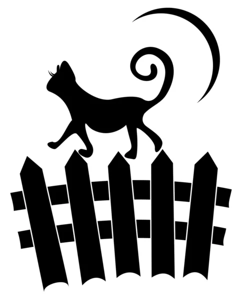 Γάτος σε φράχτη — Διανυσματικό Αρχείο