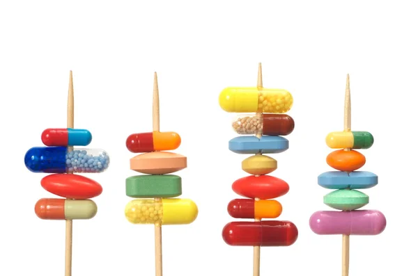 Pills on Toothpicks — Stock Photo, Image