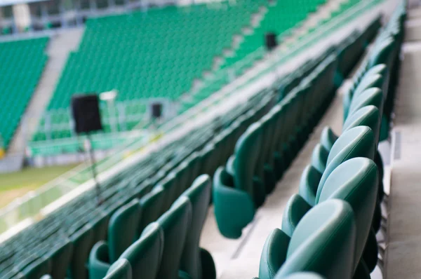 Green empty seats at the stadium — Stock Photo, Image