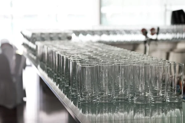 A lot of glasses on the bar table — Stock Photo, Image