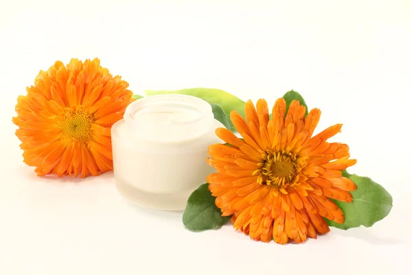 Marigold salve with flowers — Stock Photo, Image