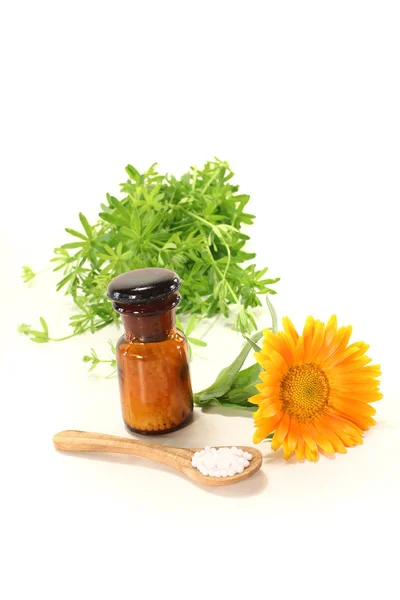 Homeopathy with marigold — Stock Photo, Image
