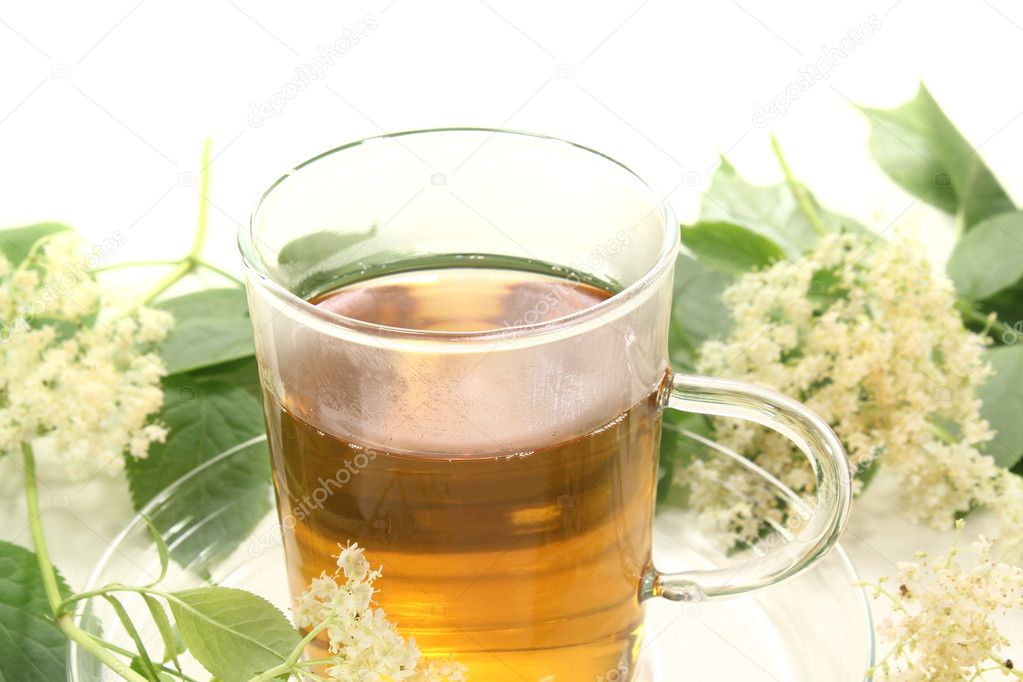 Fresh elderflower tea