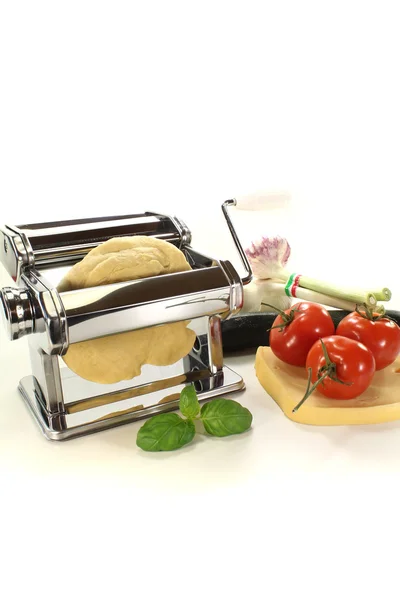 stock image Noodle dough with a pasta machine