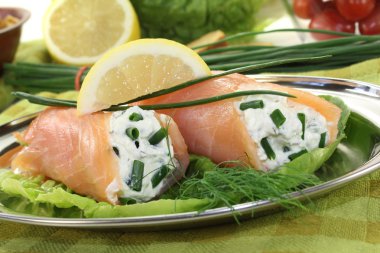 Fresh Salmon rolls clipart