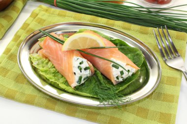 Delicious Salmon rolls clipart
