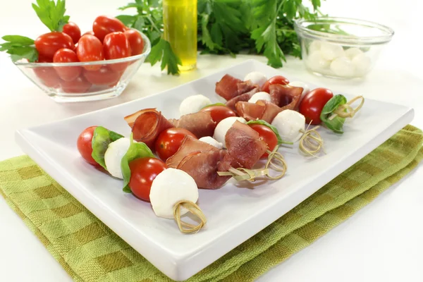 stock image Mozzarella skewers