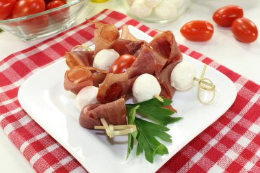 Mozzarella skewers clipart