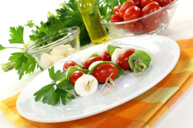 Mozzarella skewers clipart