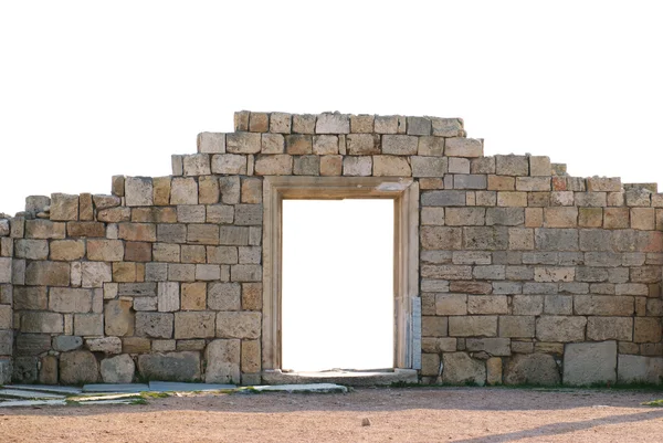 Antigua pared con puerta — Foto de Stock