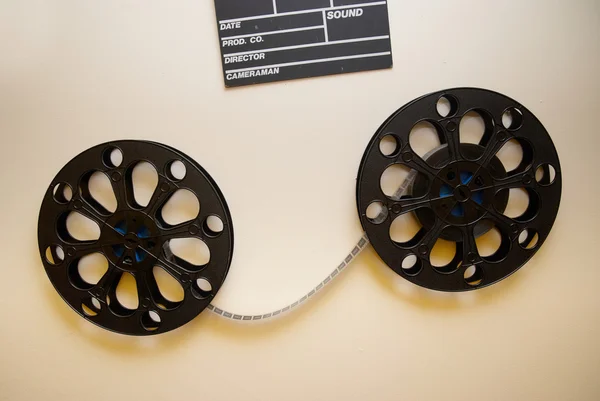 Two retro motion picture film reels — Stock Photo, Image