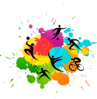 Sport background - colorful vector illustration