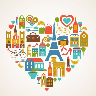 Pars love - vector illustration with set of icons