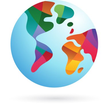 Colorful world, Earth icon clipart