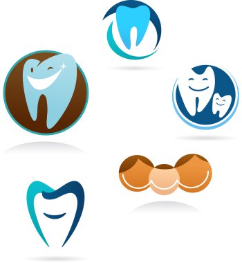 Collection of dental clinic icons clipart