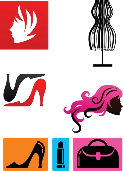 Collection of fashion icons and elements — Stock Vector