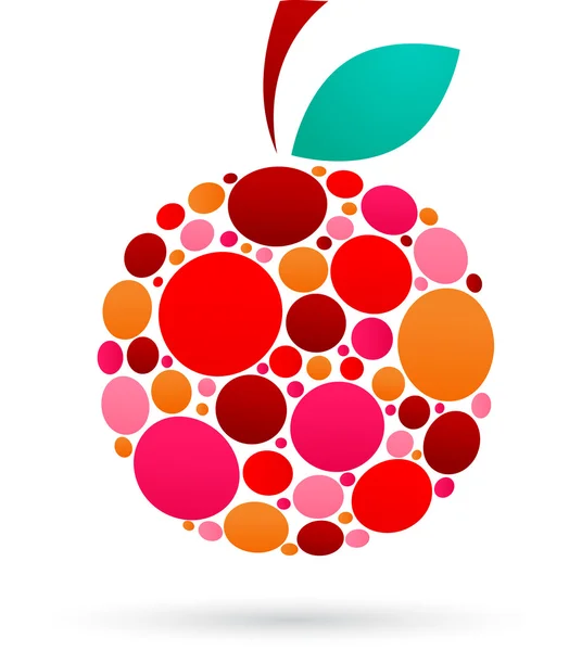 Apple-pictogram met gestippelde patroon — Stockvector